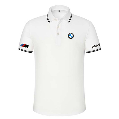 2022 Polo BMW M Power Piqué de Coton Homme Col Contrasté Manche Courte Slim Fit